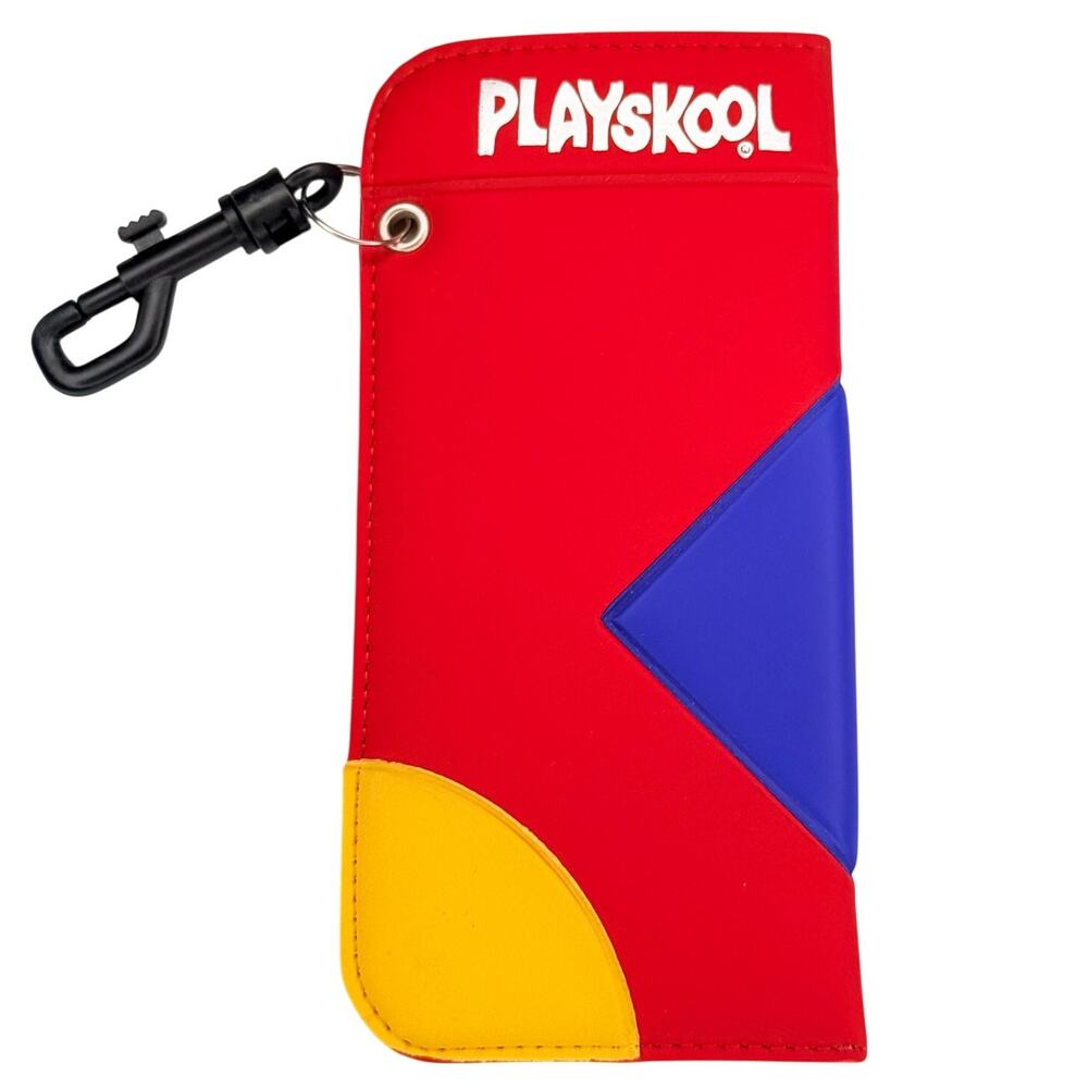 Vintage Playskool Y2K Eyeglass Pouch With Clip Case Colorful Kids Soft Neoprene